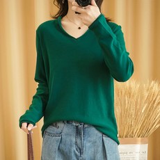 봄 여름 타입 소매 순면 코튼 이너티셔츠 이너웨어 와이드 루즈핏 스웨터 여성 면린넨 니트셔츠