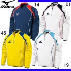 MIZUNO (미즈노) <다이아몬드 영웅> 하프 ZIP 자켓 (주니어) (52wj-734) 19 화이트 × 삭스 140