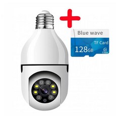 WENCHENG 무선 전구 감시 카메라 360도 소켓형 e27+메모리카드 HD 전구 모니터링 + 128G 고속 카드