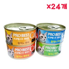 프로베스트 캣푸드 캔 80g X 24개 대용량캔 고양이캔, 4종콤보