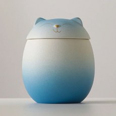 반려동물유골함 파란색 기념 모양 화장 블랙 항아리 유골용 개 장 장례, 170ML, 1개