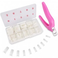 False Nail Kit Acrylic Nail Tips 500pcs Fake Nail 내추럴 False Nail Tips with Nail Clipper and Storage Case for Nail, 1, 단일옵션