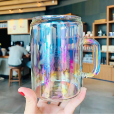 스타벅스 홀로그램 오로라 글라스 머그컵 모음 수입 홈까페 디자인 유리잔 유리컵, 700ml 홀로그램글래스컵
