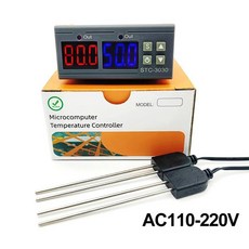 STC-3030 디지털 온도 컨트롤러 AC 220V DC 12V 24V 토양 식물 배양 온도 조절기 온도 습도 측정, AC110-220V, 1개