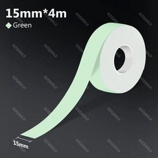 라벨프린터 열전사 라벨 프린터 Marklife M1 및 연속 컬러 용지 15mm X 4m P11 P12 P15 P50 Q30 D30 메이커와 호환 가능, [08] green