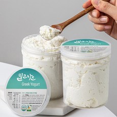 밀크아트 수제 그릭 플레인 요거트 무가당, 500g, 2개