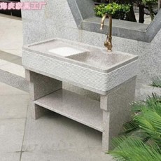 돌 빨래판 옥돌 석수대 정원 야외 석 빨래 싱크대 화강암 전체 세면대, 06 【전동】수도꼭지+하수기