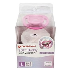 더블하트 Soft Buddy 노리개젖꼭지, 단품, 핑크, 1개
