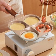 통6중 계란프라이팬 세라믹 에그팬 인덕션 코팅 ih 팬케이크팬 4구 계란 브런치팬, 1개, 비자트우브 IH 에그팬 4구