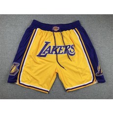 NBA 농구반바지 5부 유니폼 농구복 농구바지 쇼츠, 로터스 컬러 레이커스 레귤러 옐로우, 1개