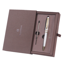 벨카리노 선물용 고급볼펜 화이트 무료 이니셜 인쇄각인, 영문, B, 블랙