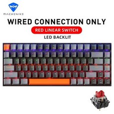 유선키보드 기계식 키보드 핫 스왑 가능 유선 게임용 게이머 노트북용 색 백라이트 키, 3) Red Switch Dark Gray, 없음, 없음