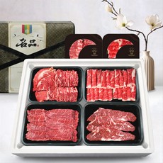 한우선물세트 소고기 갈비살 꽃등심 양지 채끝살 불고기 (주)성진한우, 프리미엄모둠세트1Kg(선물포장X), 1세트