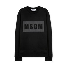 MSGM 남성 박스 로고 블랙 맨투맨 2940MM164 207599 99