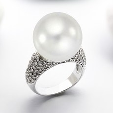 남양진주반지15mm다이아세팅18k