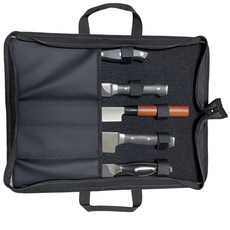 휴대용 천 칼가방, 1-2) 가죽 칼가방 5PCS 4홈, 1개