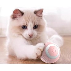 스마트 고양이 장난감 자동 롤링 볼 전기 실내 인터랙티브 액세서리 무소음, 1개, 핑크