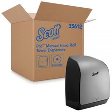 Scott® Pro 수동 하드롤 종이 타월 디스펜서 시스템35612 브러시드 메탈 마감 1개케이스, 1개