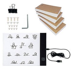 플립 북 Kit with A5 라이트 패드 for 드로잉 and Tracing LED 라이트 박스, 상세내용참조