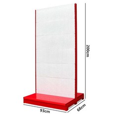 가벽 타공파티션 스탠드 선반 철제 가림막 수납대, 93x68x200_양면 오렌지 프레임, 1개