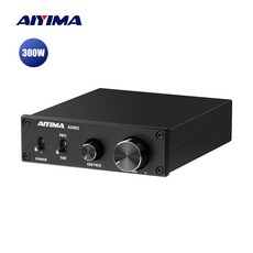 AIYIMA A3001 TPA3255 서브우퍼 파워 스피커 앰프 300W 모노 하이피 홈 오디오 앰프 NE5532 OP AMP 베이스 트레블 조정, 검은색 앰프만