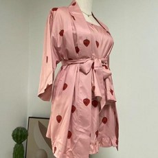 상하세트 파자마 여성잠옷 커플 홈웨어 수면 딸기 쓰리피스
