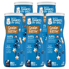 Gerber 거버 유아용 스낵 퍼프 곡물스낵 블루베리, 42g, 5개
