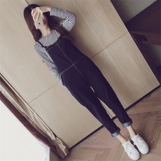 블랙 점프수트 멜빵바지 빅사이즈 바퀴달린집 아이유