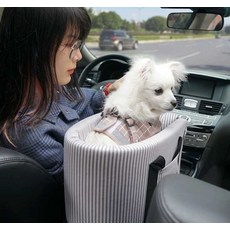 강아지카시트 콘솔박스 카시트 강아지멀미 차량매트 애완견 반려견 소형견, 1개, 폴카 도트 (6kg 이하)
