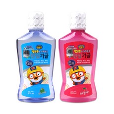 뽀로로는 치카친구 어린이 안심가글 천연사과향 천연딸기항 2종, 1세트, 300ml, 천연사과향 1개+천연딸기향 1개