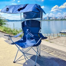 피넛 휴대용 차박 피크닉 캠핑 휴대용 접이식 그늘막 의자, 네이비