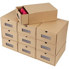 EOM 신발 상자 20 팩 DIY 눈에 보이는 골판지 신발 보관 상자 신발 상자 보관 용기 견고 함 내구성 원근감 - E061508G4QQSQ41, 기본