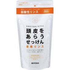 일본직발송 6. 미요시비누 미요시 두피를 씻는 비누 전용 린스 리필 300ml B002L15WY0, 린스 리필 300ml_One Color, 1개