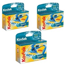 Kodak Sport Underwater 일회용 카메라 800 스피드 27 노출 필름 포함 3팩 474301, 3개