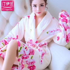 남 여 목욕 샤워 가운 호텔 침실 커플 신혼 가족 양털 누빔 두꺼운 플란넬 가을과 겨울
