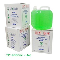 Ecosonic 초음파젤 5리터 4EA(바디용) 저주파젤 고주파젤 물리치료실용젤 병원젤, 그린, 5l, 4개