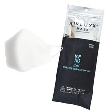 에어룩스 비말차단 KFAD 3D 입체형 여름용 숨쉬기 편한 마스크 대형 흰색 5매입 20팩(100매), 5개, 20개, 화이트