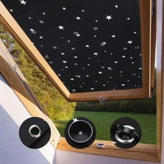 iKINLO 열 선스크린 지붕 창 블라인드 Velux 스카이 라이트 MK08 드릴링 없이 블랙 라이트 블라인드 롤로, 단일상품
