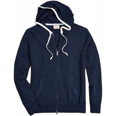 Brooks Brothers (브룩스 브라더스) Red Fleece 코튼 / 린넨 짚업 후뎃 니트 파커 100158835 네이비 S
