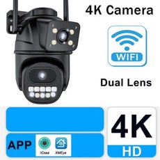 6K 12MP WiFi IP 카메라 3 렌즈 파노라마 뷰 야외 PTZ IP 카메라 모션 감지 스마트 홈 보안 카메라 무선 CCTV 카메라 보안 보호 360 ° WiFi, 18) 4K 8MP Camera - 미국 플러그 - tta인증nvr