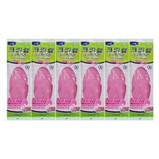 크린랲 고무장갑, 핑크, 중(M), 6개