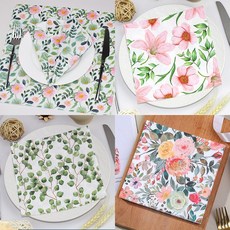 오릴리 파티 플라워 접대용 종이 냅킨 14탄, 1세트, 40개입, 에셔 블루 33cm + 로얄 블루 33cm 1세트, 40개입, 에셔 블루 33cm + 로얄 블루 33cm