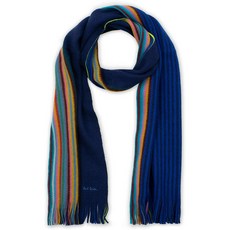 [해외]폴스미스머플러목도리 PAUL SMITH Multi Stripe MULTI EDGE Blue Wool Scarf Muffler Made in Germany