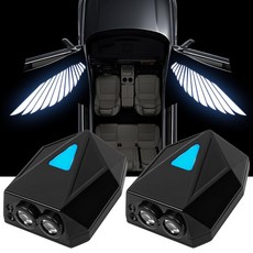 FUNGORGT 자동차 도어 조명 2개 Courtesy Light 자동차 도어 웰컴 라이트 충전식 LED 프로젝터 램프 천사의 날개, D-Angel's Wings