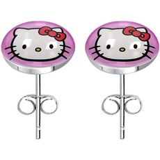 Shalalla London 런던 스테인레스 스틸 패션 스터드 귀걸이 HELLOKITTY 핑크
