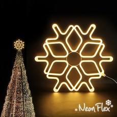 아리 LED 네온플렉스 눈꽃 60cm_웜화이트 _ 트리 조형 장식 전구 무드 캠핑 크리스마스 조명, 웜화이트, 1개
