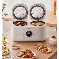 2N1 멀티 다용도 쌍둥이 밥솥 2L 4L 2~6인용, 단품