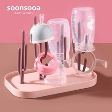 순수아 [순수아]해피/젖병건조대-F형/식기건조대/젖병소독함/휴대가능, 해피/젖병건조대-F형-핑크
