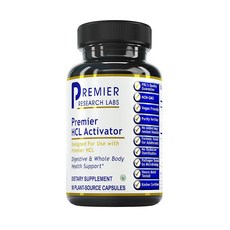 Premier Research Labs HCL 액티베이터 - 소화 및 소화 보조제 - 채식주의자 소스 펩신 - 토마토 강황 및 계피 껍질 포함 - 채식주의자 및 비건 - 식물성, Premier Research Labs HCL 액티베이, 1개