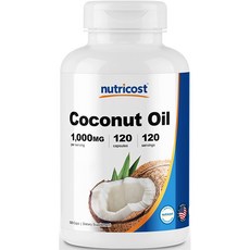 뉴트리코스트 코코넛 오일 1 000mg 캡슐 120캡슐 1서빙 1 000mg 120회분 Coconut Oil Softgels [1000 MG] [120 SFG], 1병